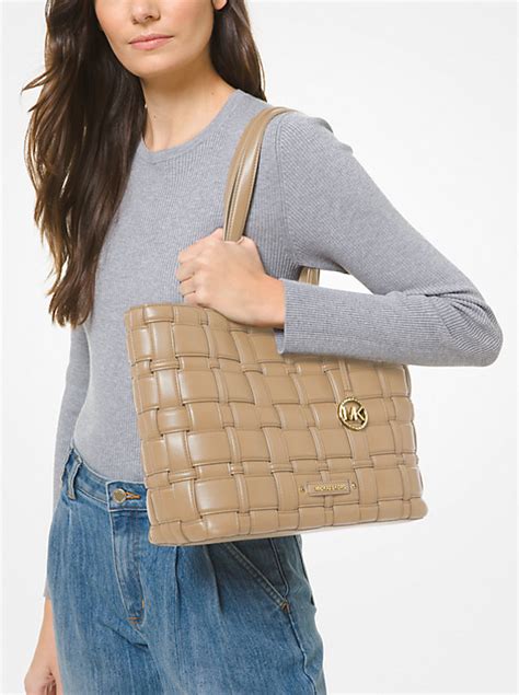 michael kors ivy woven bag|Ivy Medium Woven Tote Bag .